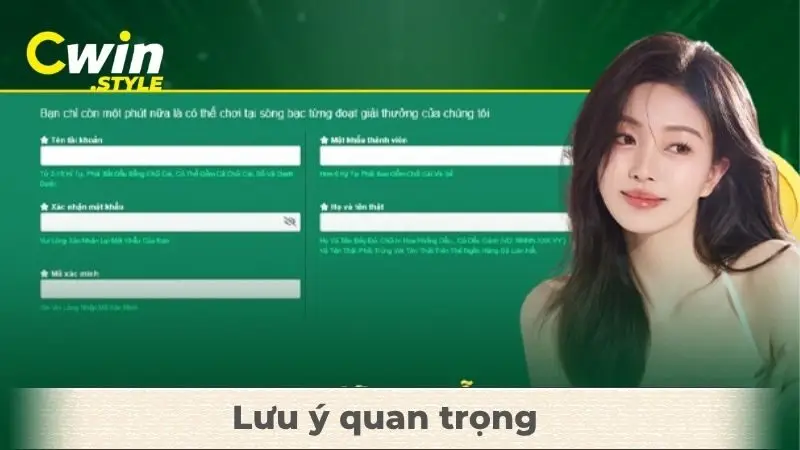 Lưu ý quan trọng